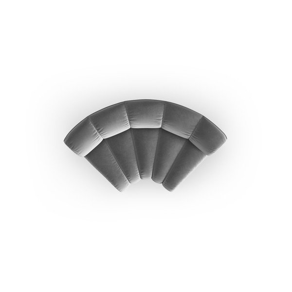 Gaiši pelēka samta modulārā dīvāna daļa (ar maināmu stūri) Lupine – Micadoni -image-2