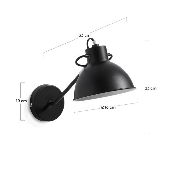 Melna sienas lampa Kave Home Odalis-image-3