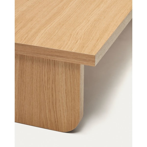 Dabīga toņa žurnālgaldiņš ar ozolkoka imitāciju 75x140 cm Oaq – Kave Home-image-4