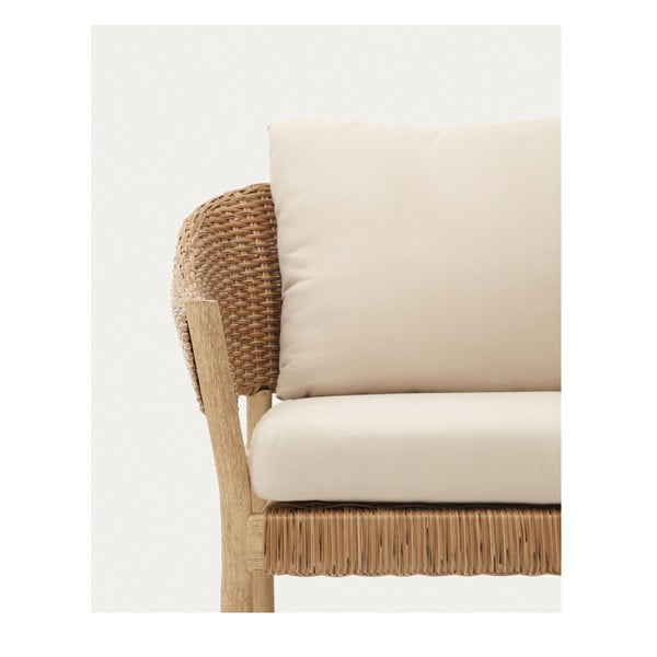 Krēmkrāsas/dabīga toņa eikalipta masīvkoka dārza atpūtas komplekts 4 personām Pola – Kave Home-image-4