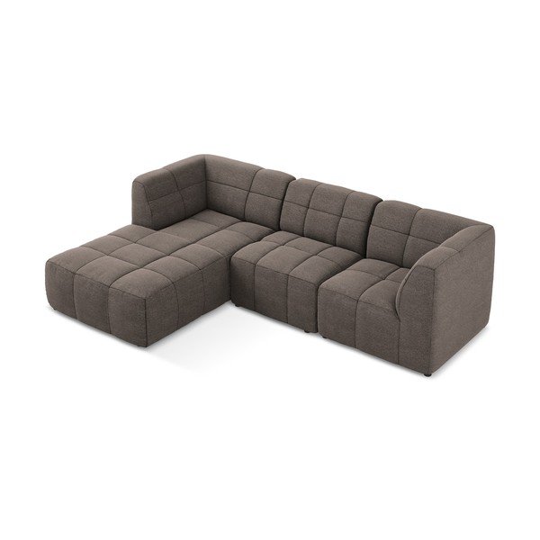 Brūns stūra dīvāns no buklē auduma (ar kreiso stūri/ar zvilni) Aloha – Makamii-image-3