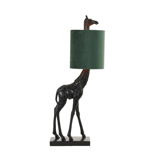 Tumši zaļa/melna galda lampa (augstums 61 cm) Giraffe – Light & Living