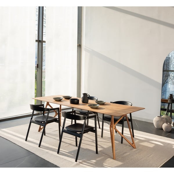 Ēdamistabas krēsls no ozolkoka ar pelēku sēdekli Gazzda Muna-image-2