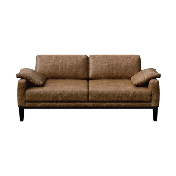 Konjaka brūns divvietīgs ādas dīvāns MESONICA Musso, 173 cm