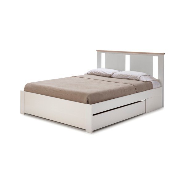 Balta atvilktne zem gultas 137 x 147 cm Enara – Marckeric-image-3