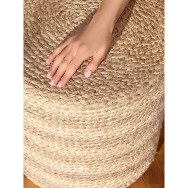 Dabīga toņa pufs Jutta Gold – Hanse Home-image-4