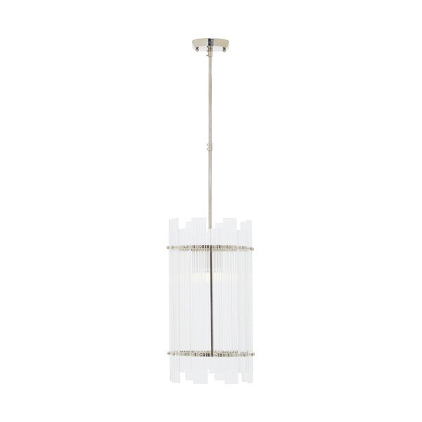 Sudraba krāsas metāla piekaramā lampa ar stikla abažūru ø 27 cm Ritz – Premier Housewares-image-3