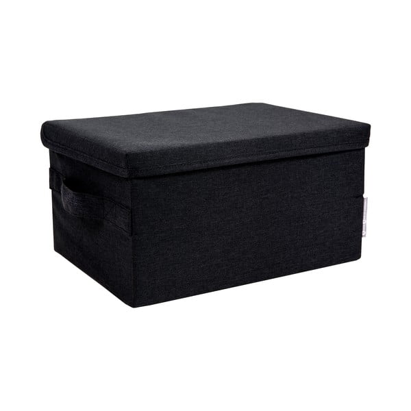 Melna tekstila uzglabāšanas kaste ar vāku 35x19x26 cm Soft Storage – Bigso Box of Sweden