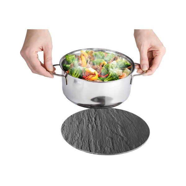 Melns stikla paliktnis Wenko Trivet, ø 20 cm-image-2