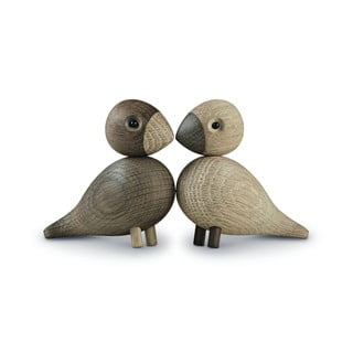 Ozola masīvkoka statuetes (2 gab.) Kay Bojesen Denmark Lovebirds