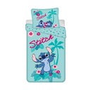 Zila vienguļamā kokvilnas bērnu gultas veļa 140x200 cm Lilo a Stitch "Hawaii"  – Jerry Fabrics