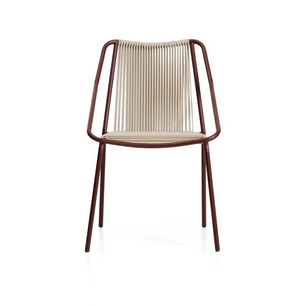 Bordo/krēmkrāsas dārza krēsls Zivia – Kave Home-image-4