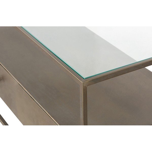 Zelta krāsas metāla TV galdiņš 115x50 cm Depart – BePureHome-image-1