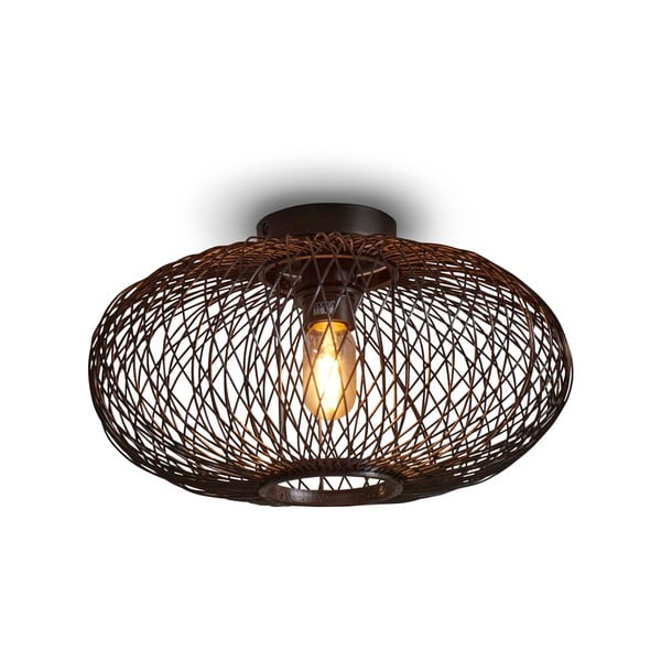 Melna griestu lampa ar bambusa abažūru ø 40 cm Cango – Good&Mojo