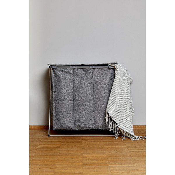 Wenko Trio pelēks 3 nodalījumu veļas grozs, tilpums 118 l-image-1