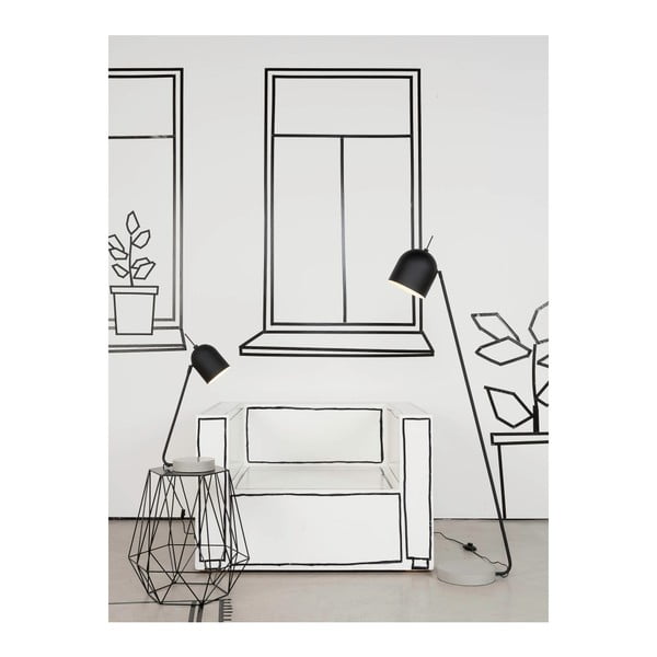 Melna/pelēka stāvlampa ar metāla abažūru (augstums 57 cm) Madrid – it's about RoMi-image-3