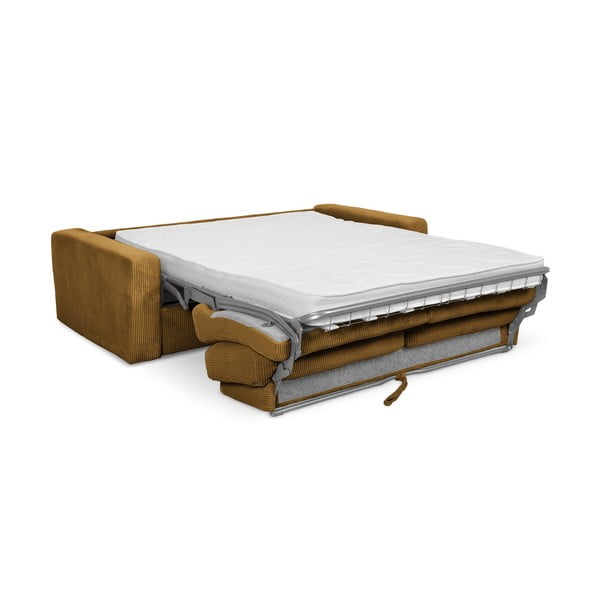 Sinepju dzeltens velveta salokāms dīvāns 195 cm Nona – Makamii-image-3