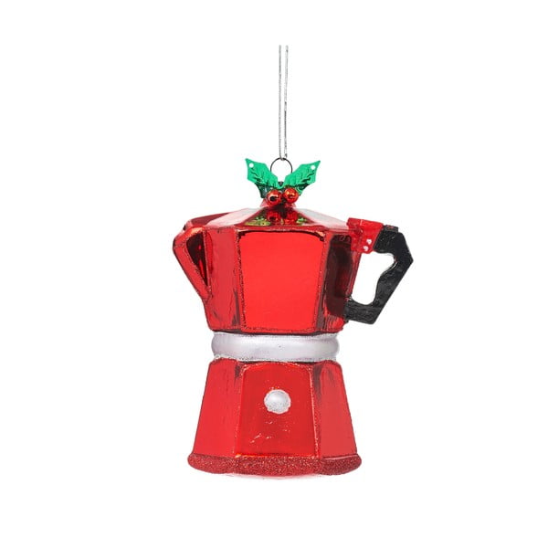 Stikla Ziemassvētku eglītes rotājums Coffee Pot – Sass & Belle