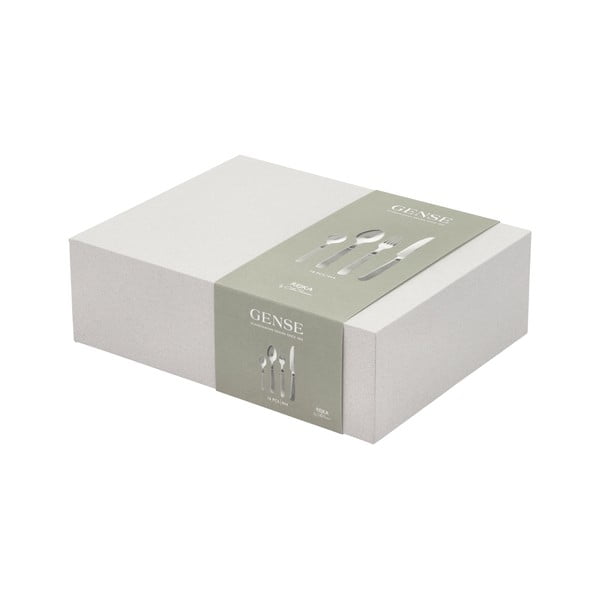 Sudraba krāsas nerūsējošā tērauda galda piederumi (16 gab.) Rejka – Gense-image-2