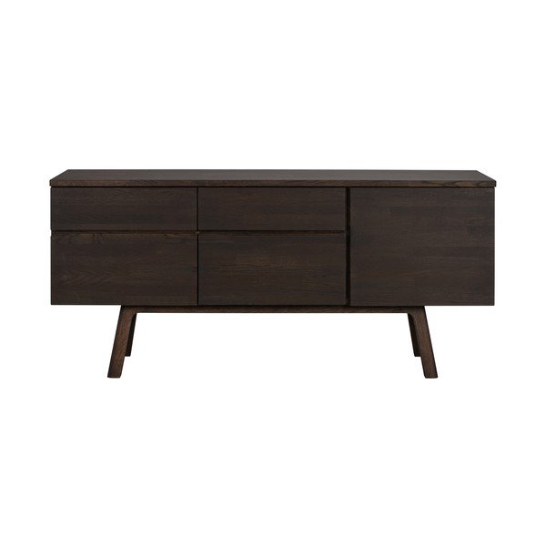 Tumša dabīga toņa ozola masīvkoka kumode 170x77x42 cm Cleardale – Rowico-image-4