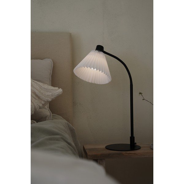 Balta/melna galda lampa ar auduma abažūru (augstums 59 cm) Mira – Markslöjd-image-2