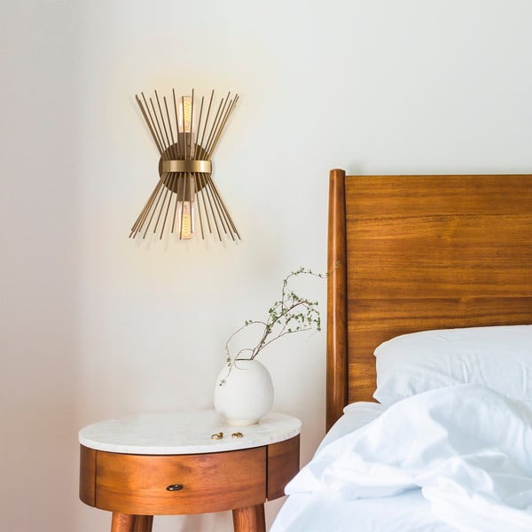 Zelta krāsas sienas lampa Kirpi – Opviq lights-image-3