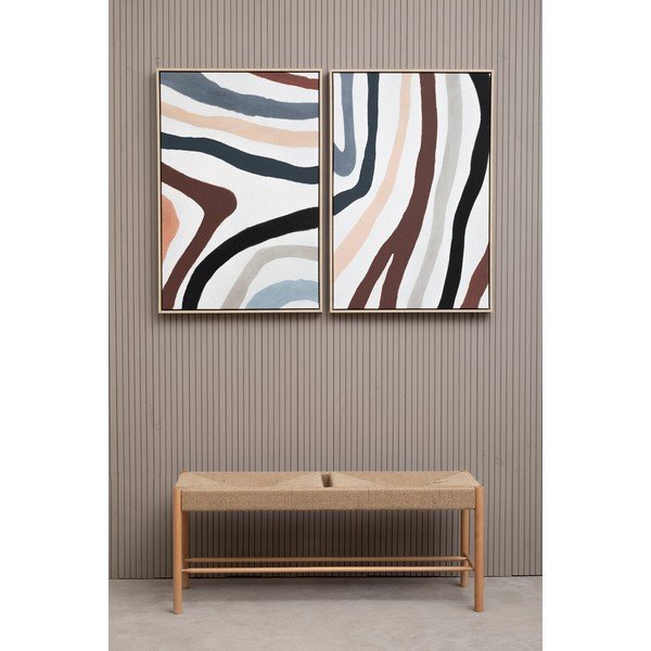 Gleznas (2 gab.) ar rāmi/uz audekla 63x93 cm Astratto – Premier Housewares-image-1