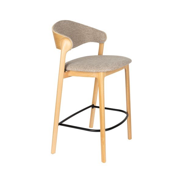 Pelēkbēšs polsterēts bāra krēsls Babington – Dutchbone