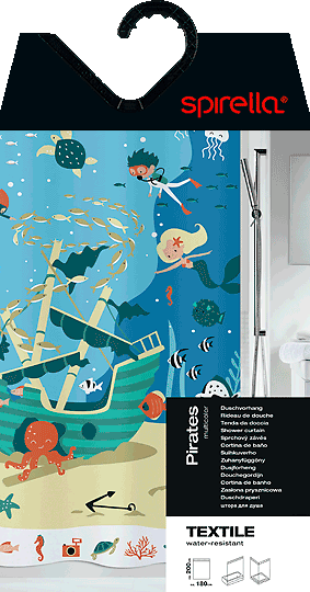 Dušas aizkars 180x200 cm Pirates – Spirella-image-1