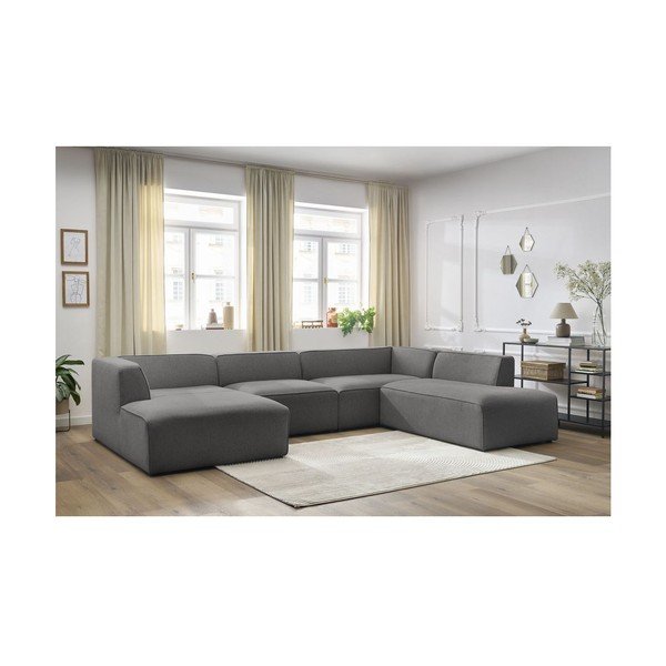 Tumši pelēks modulārais stūra dīvāns (ar labo stūri/U veida) Megeve – Bobochic Paris-image-3