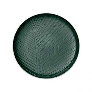 Balta ar zaļu porcelāna šķīvis Villeroy & Boch Leaf, ⌀ 24 cm