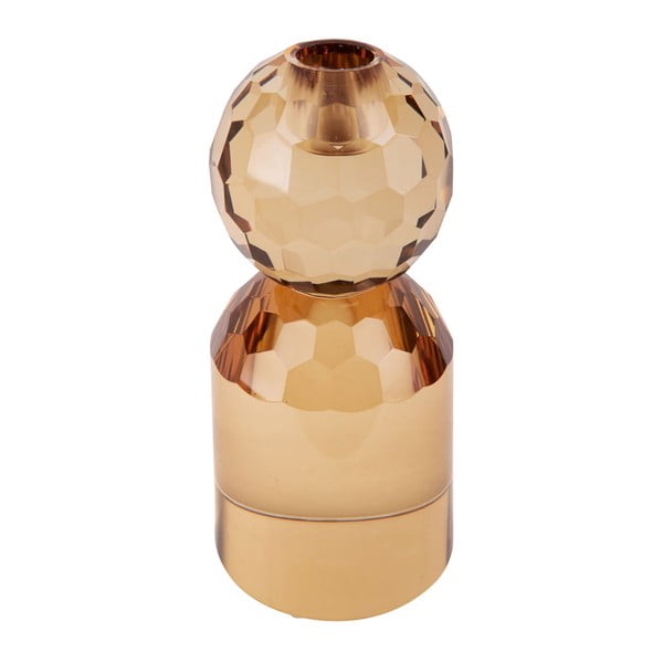 Smilškrāsas/dzeltens stikla svečturis Crystal Art – PT LIVING-image-1