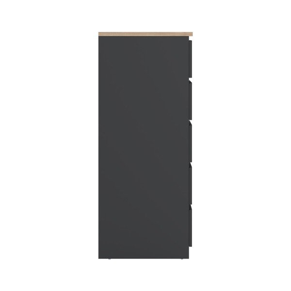 Tumši pelēka kumode 77x121x50 cm Naia – Tvilum-image-4