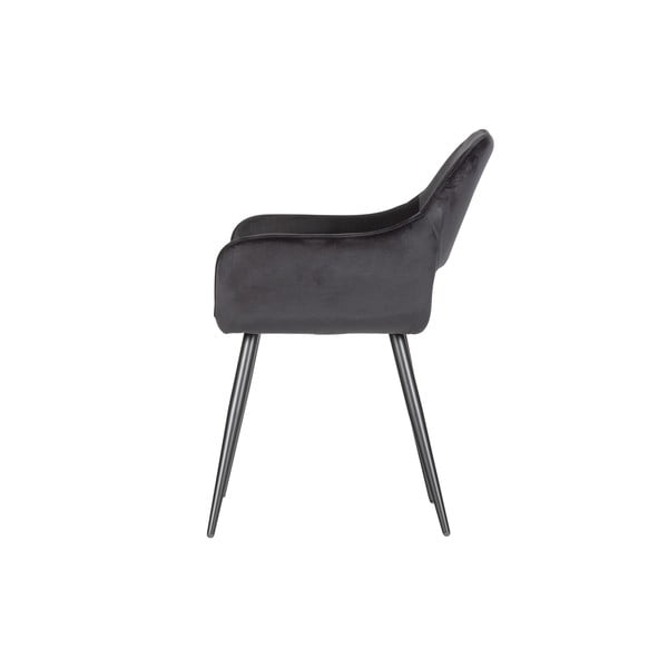 Melni polsterēti ēdamistabas krēsli ar roku balstiem (2 gab.) Jelle – WOOOD-image-3