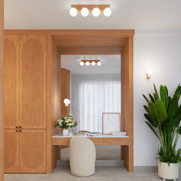 Balta/dabīga toņa griestu lampa ar stikla abažūru ø 12 cm Solum – Sollux-image-1