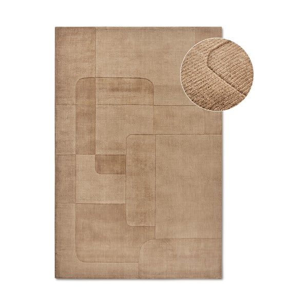 Bēšs ar rokām darināts vilnas paklājs 80x150 cm Charlotte – Villeroy&Boch