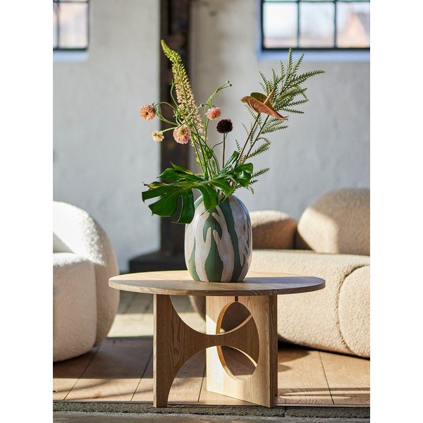 Dabīga toņa apaļš žurnālgaldiņš ar egles koka imitāciju ø 80 cm Alden – Bloomingville-image-1