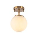 Balta/misiņa krāsas griestu lampa ar stikla abažūru ø 15 cm Atmaca – Opviq lights