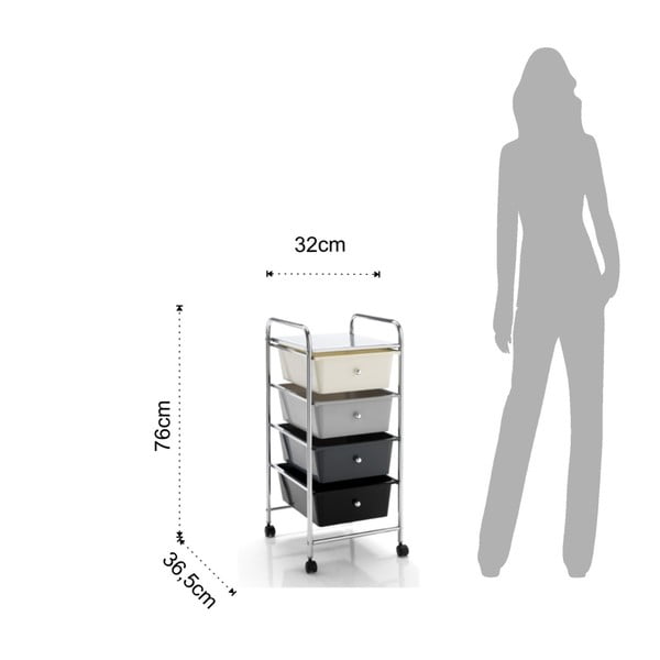 Pārvietojamie ratiņi ar 4 atvilktnēm Tomasucci Air-image-2