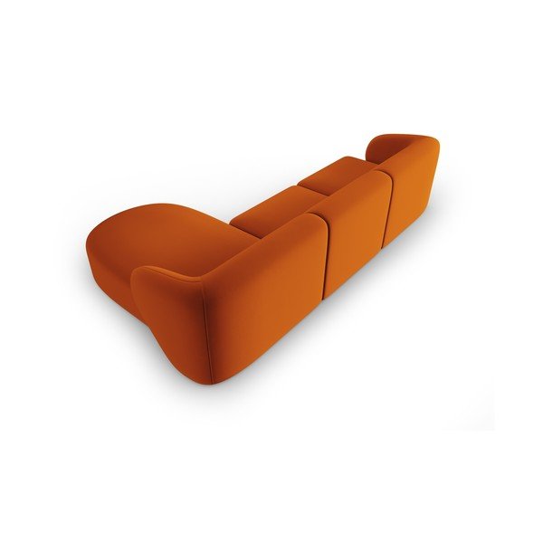 Terakotas oranžs samta stūra dīvāns (ar labo stūri/ar zvilni) Paolo – Milo Casa-image-3