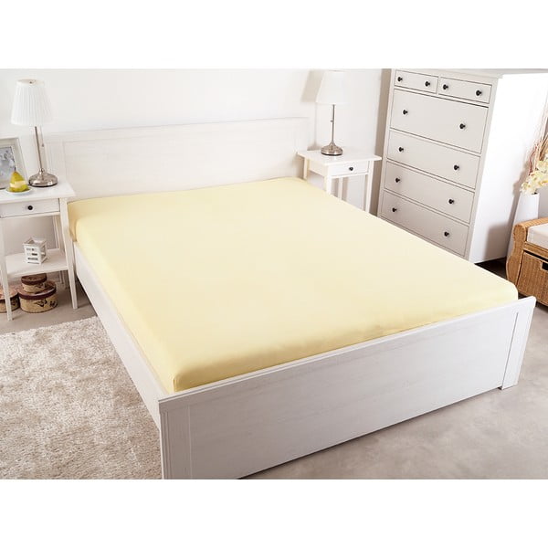 Dzeltens palags ar gumiju 140x200 cm – B.E.S.-image-2