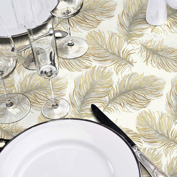 Ar mitru drānu noslaukāms galdauts ø 160 cm Plumina – douceur d'intérieur-image-1