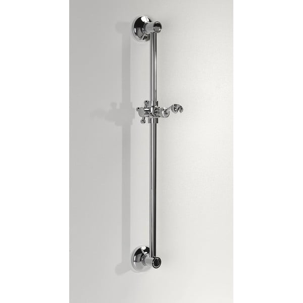 Spīdīgas sudraba krāsas misiņa sienas dušas stienis ar bīdāmu turētāju 67 cm Antea – Sapho-image-1