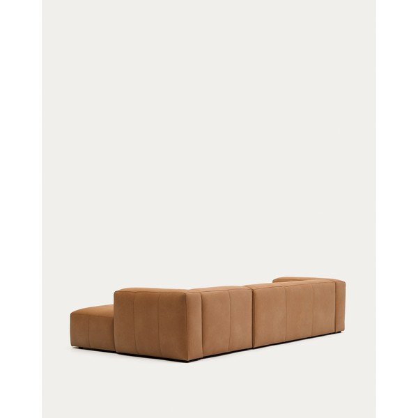 Brūns ādas stūra dīvāns (ar labo stūri/ar zvilni) Blok – Kave Home-image-3