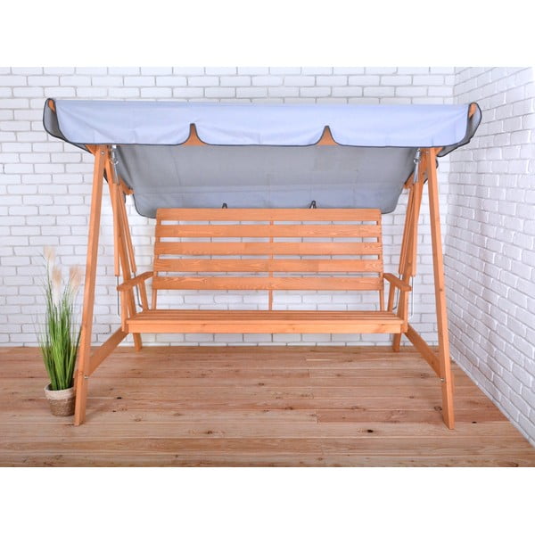 Pelēkas koka dārza šūpoles Sylva – Rojaplast-image-1