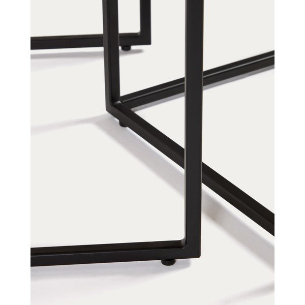 Sānu galdiņi ar valrieksta koka imitācijas galda virsmu (2 gab.) 45x45 cm Yoana – Kave Home-image-3