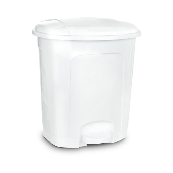 Balta plastmasas atkritumu tvertne ar pedāli 5,5 l – Orion