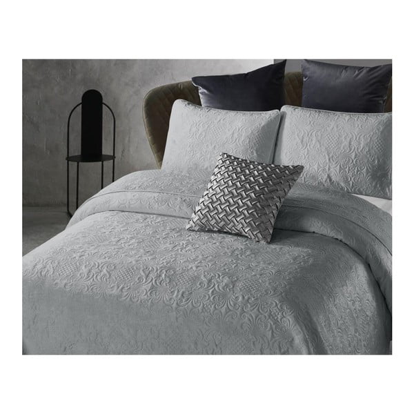 Gaiši pelēks mikrošķiedras pārklājs ar spilvendrānu Dreamhouse Velvet Clara, 180 x 250 cm-image-1