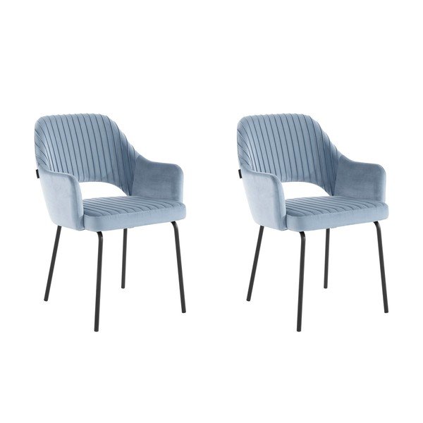 Gaiši zili samta ēdamistabas krēsli (2 gab.) Britney – Støraa-image-3