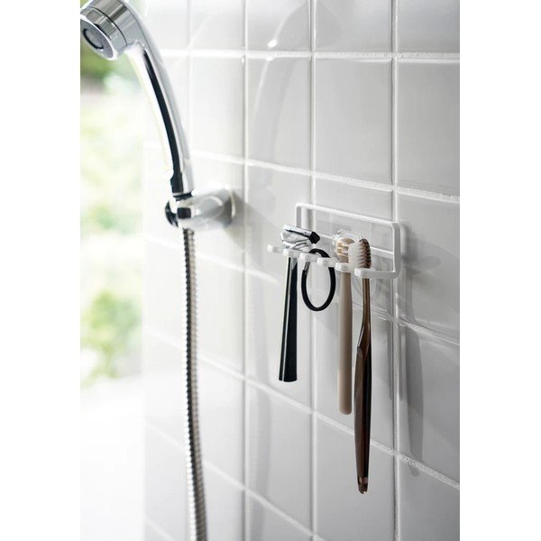 Balts metāla pašlīmējošs zobu birstes turētājs Film Hook – YAMAZAKI-image-3